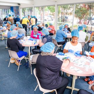 Assembling 1000 birthing kits in a day.