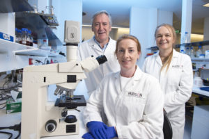 L-R: Professor Paul Hertzog, Dr Niamh Mangan, Dr Nicole de Weerd have found a naturally occurring signalling protein found in the female reproductive tract can block the replication of HIV in human cells.