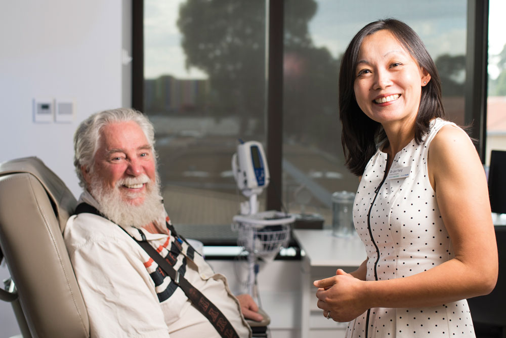 Dr Jun Yang pictured with David Dent, a primary aldosteronism (PA) patient.