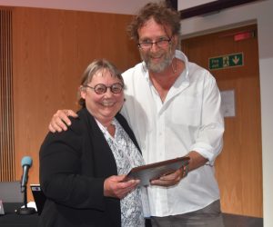 Professor Rosemary Horne and Peter Blair, Chair of ISPID - Prof Horne has received the Distinguished Researcher Award for 2018.