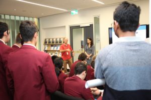 Students from Monash Tech School at Hudson Institute, listening to presentations.