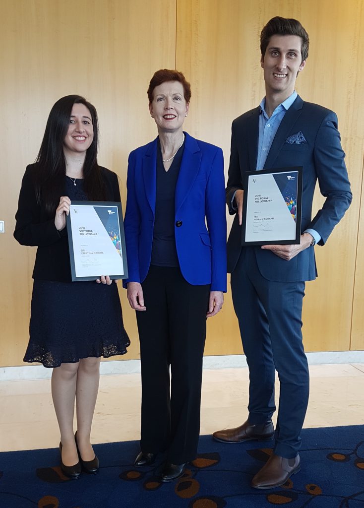 Two promising young Hudson Institute researchers, Dr Cristina Giogha and Aidan Kashyap received highly sought after Victoria Fellowships.