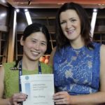 Yao Wang receiving her award from Dr Natalie Hannan - SRB August 2018 Conference.