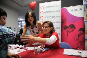 Dr Jun Yang with Dr Morag Young - Free tests could help in blood pressure fight.