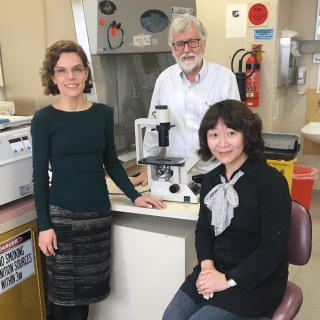 L-R | Dr Morag Young, Professor Peter Fuller, Yi Zhou Yao