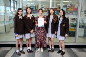 Students from Ivanhoe Girls' Grammar School create the school's inaugural Early Career Ovarian Cancer Research Travel Award.