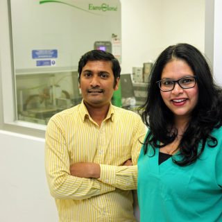 Kallyanashis Paul and Dr Shayanti Mukherjee, with Hudson Institute's 3D printing platform