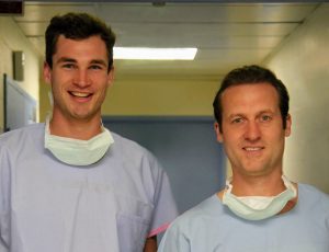 PhD student Ben Amber and Associate Professor Ryan Hodges research into safer surgery for babies with open spina bifida.