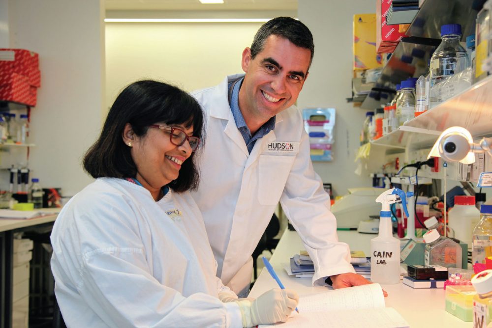 Dr Samantha Jayasekara and Dr Jason Cain from the Developmental and Cancer Biology Research Group at Hudson Institute