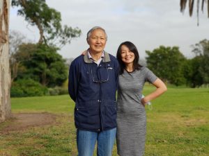 Dr Jun Yang pictured with her father who battled hypertension when he had a hormonal condition called primary aldosterone.