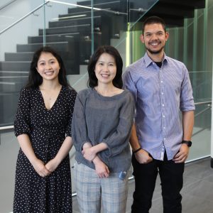 Associate Professor Flora Wong, together with Dr Ishmael Inocencio and Ms Nhi Tran, outlining their discovery on brain damage in babies.