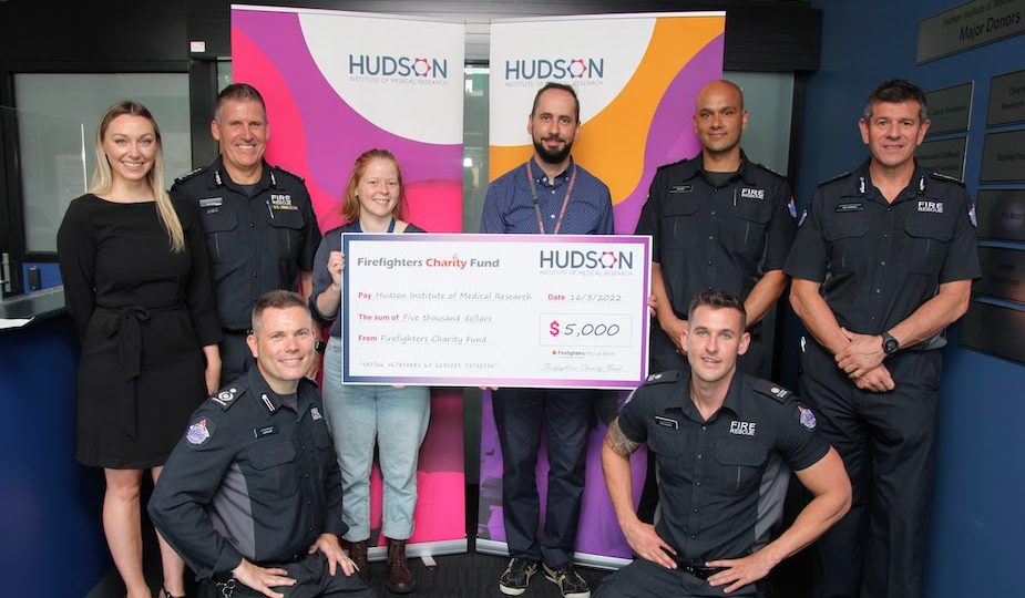 Firefighters Charity Fund support BRCA1 research at Hudson Institute.