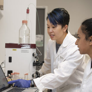 Associate Professor Rebecca Lim researching in the lab on an effective treatment for treating BPD (Bronchopulmonary dysplasia).