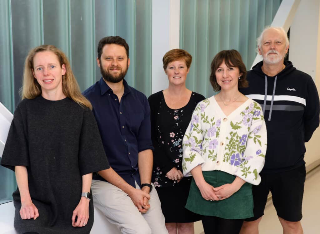 Dr Lauren Ely, Dr Chris Harpur, A/Prof Michelle Tate, Dr Alison West, Dr Andrew Gearing discovery of new flu treatment option