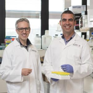 Paeduatruc cancer researchers Professor Ron Firestein and Dr Jason Cain 