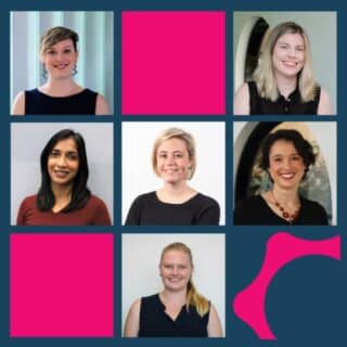 L-R: Dr Sarah Moody, Dr Nicole Campbell, Dr Rukmali Wijayarathna, Dr Harriet Fitzgerald, Dr Caroline Skene and Dr Emily Gulliver