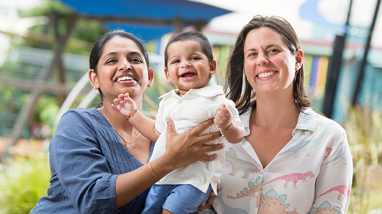 L-R: Neelima Kota with Baby Arjun and Dr Miranda Davies-Tuck
