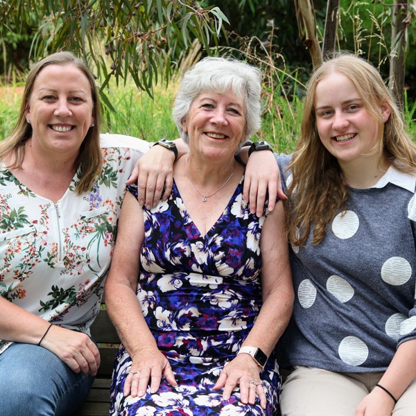 Supporter Mrs Ann Lorden and her daughter and granddaughter, Ella, an osteosarcoma survivor