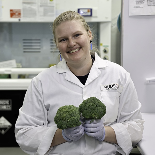 Dr Emily Gulliver researching the human microbiome and broccoli bacteria at Hudson Institute