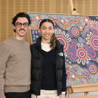 Artists Luke and Siena at Ya-yanha Daborra artwork launch at Hudson Institute