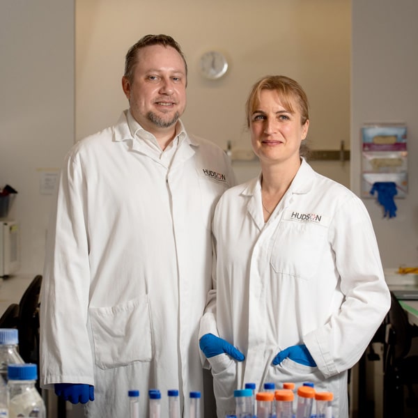 Professor Marcel and Professor Claudia Nold in the lab working to end necrotising enterocolitis