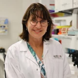 Professor Anna Rosamilia researching pelvic organ prolapse in the lab at Hudson Institute